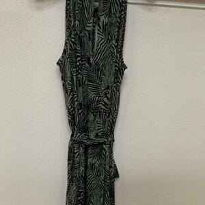 Banana Republic Zebra Print Dress in Black and Olive